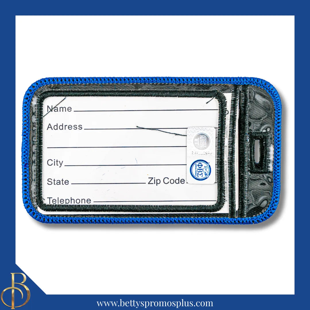 Phi Beta Sigma ΦΒΣ Sigma with Dove Embroidered Luggage Tag-Phi Beta Sigma Paraphernalia-Phi Beta Sigma Luggage Tag-Betty's Promos Plus