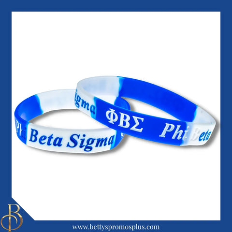 Phi Beta Sigma ΦΒΣ Silicone Wristband Rubber Bracelet-Blue-Phi Beta Sigma Paraphernalia-Phi Beta Sigma Wristband-Betty's Promos Plus