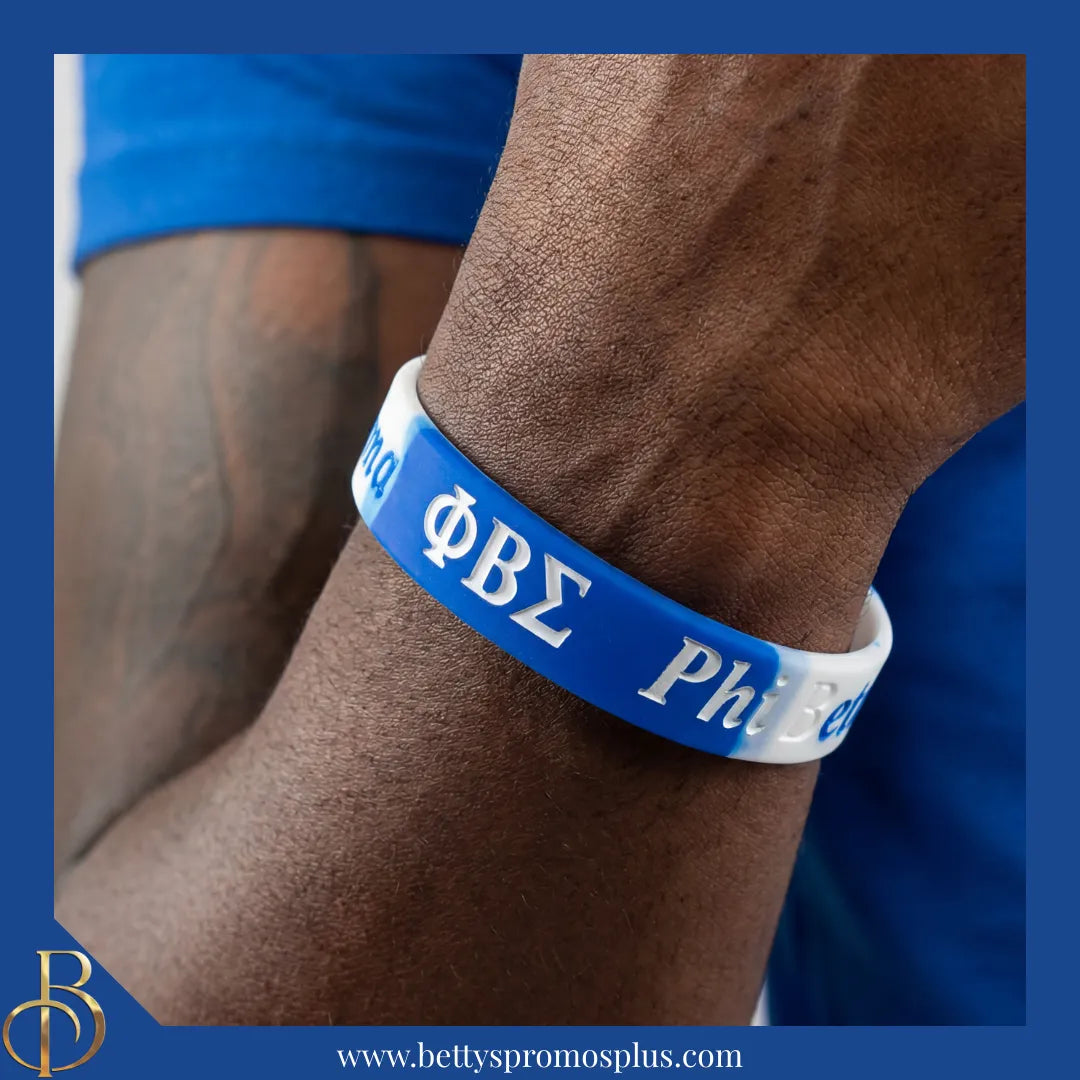 Phi Beta Sigma ΦΒΣ Silicone Wristband Rubber Bracelet-Phi Beta Sigma Paraphernalia-Phi Beta Sigma Wristband-Betty's Promos Plus