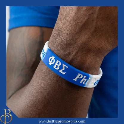 Phi Beta Sigma ΦΒΣ Silicone Wristband Rubber Bracelet-Phi Beta Sigma Paraphernalia-Phi Beta Sigma Wristband-Betty's Promos Plus