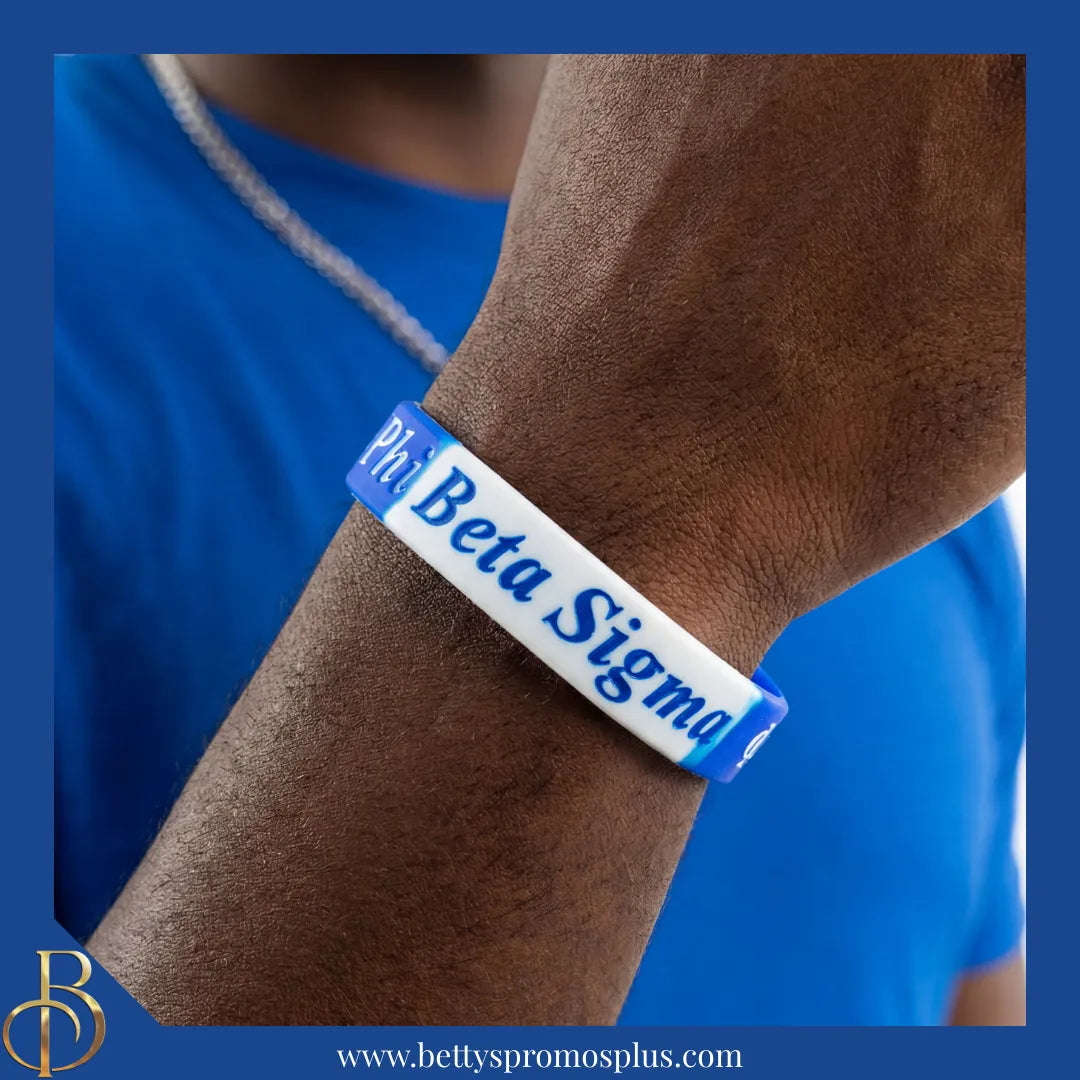 Phi Beta Sigma ΦΒΣ Silicone Wristband Rubber Bracelet-Phi Beta Sigma Paraphernalia-Phi Beta Sigma Wristband-Betty's Promos Plus