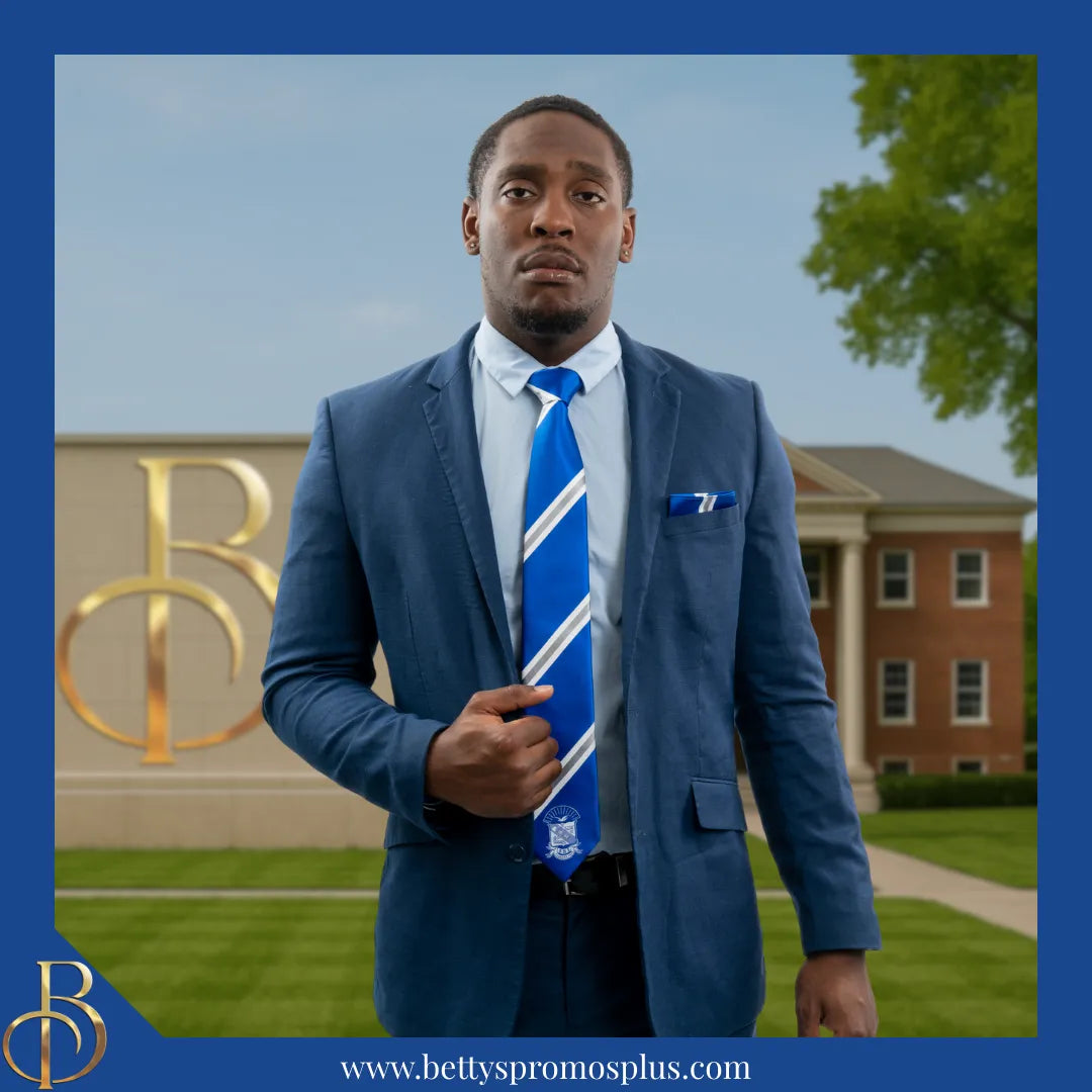 Phi Beta Sigma ΦΒΣ Tie and Pocket Square Combo-Phi Beta Sigma Paraphernalia-Phi Beta Sigma Tie Set-Betty's Promos Plus