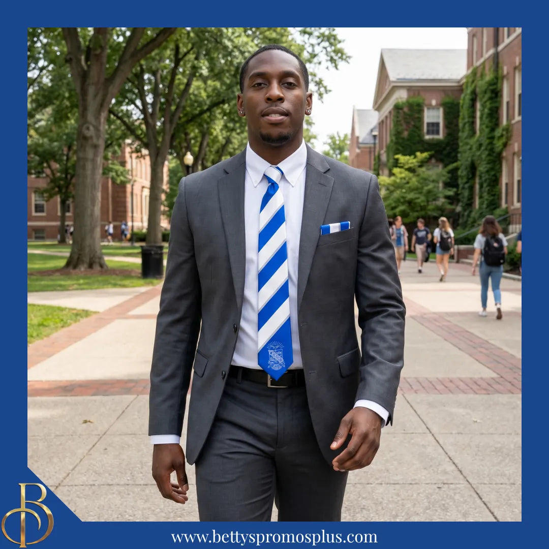 Phi Beta Sigma ΦΒΣ Tie and Pocket Square Combo-Phi Beta Sigma Paraphernalia-Phi Beta Sigma Tie Set-Betty's Promos Plus