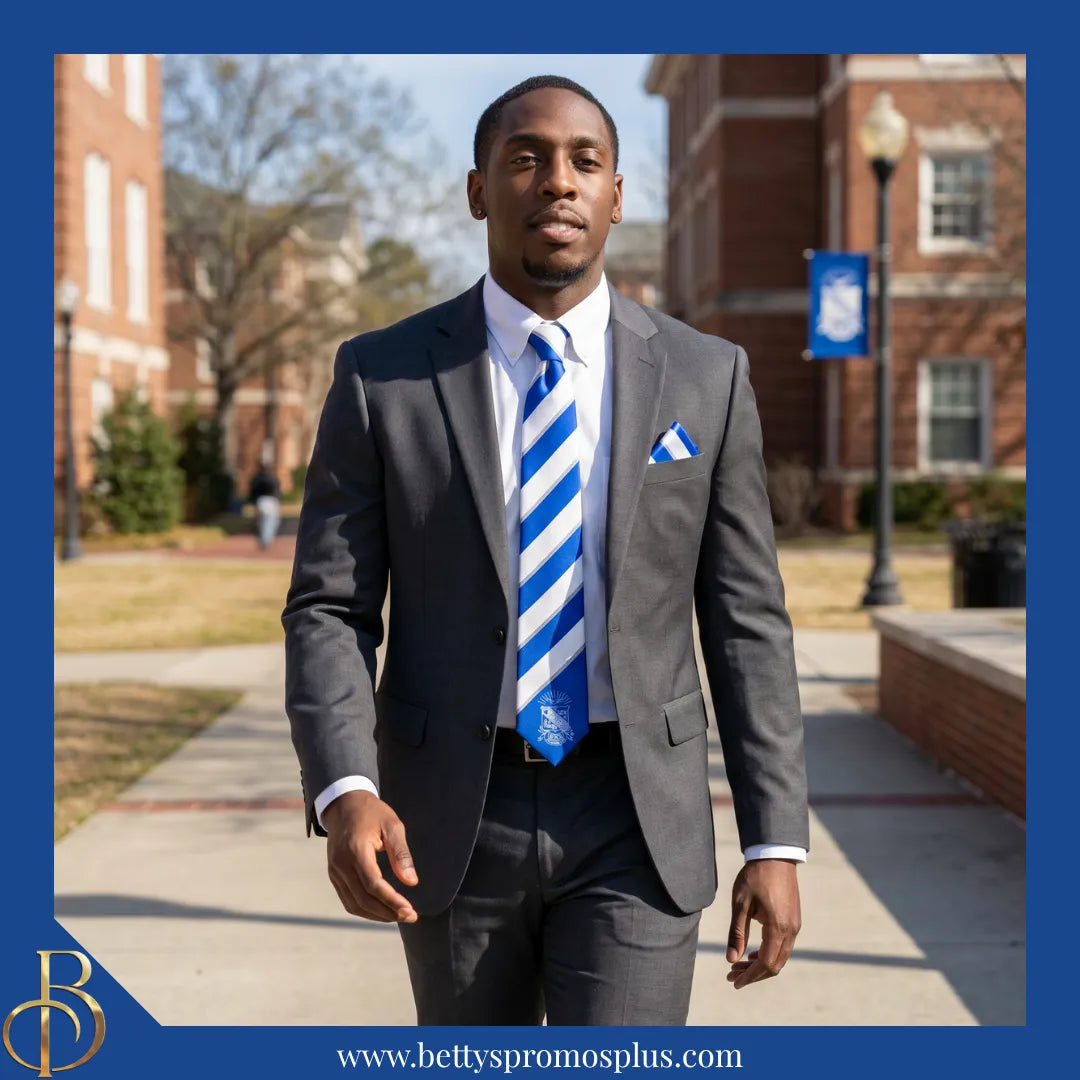 Phi Beta Sigma ΦΒΣ Tie and Pocket Square Combo-Phi Beta Sigma Paraphernalia-Phi Beta Sigma Tie Set-Betty's Promos Plus