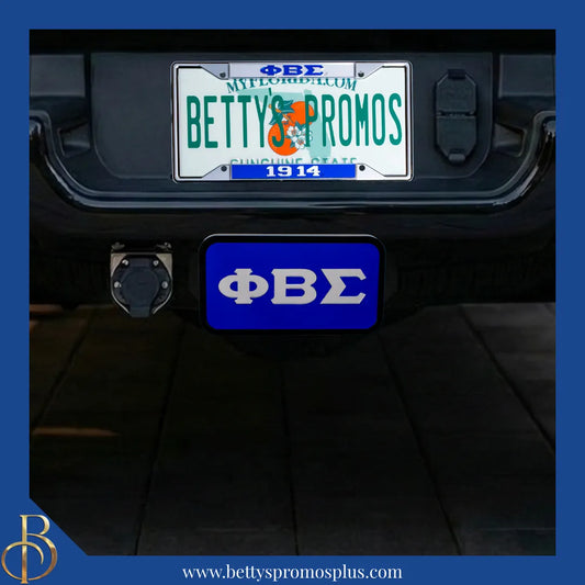 Phi Beta Sigma ΦΒΣ Tow Hitch Cover with Laser Engraved Greek Letters-Phi Beta Sigma Paraphernalia-Phi Beta Sigma Hitch Caps-Betty's Promos Plus