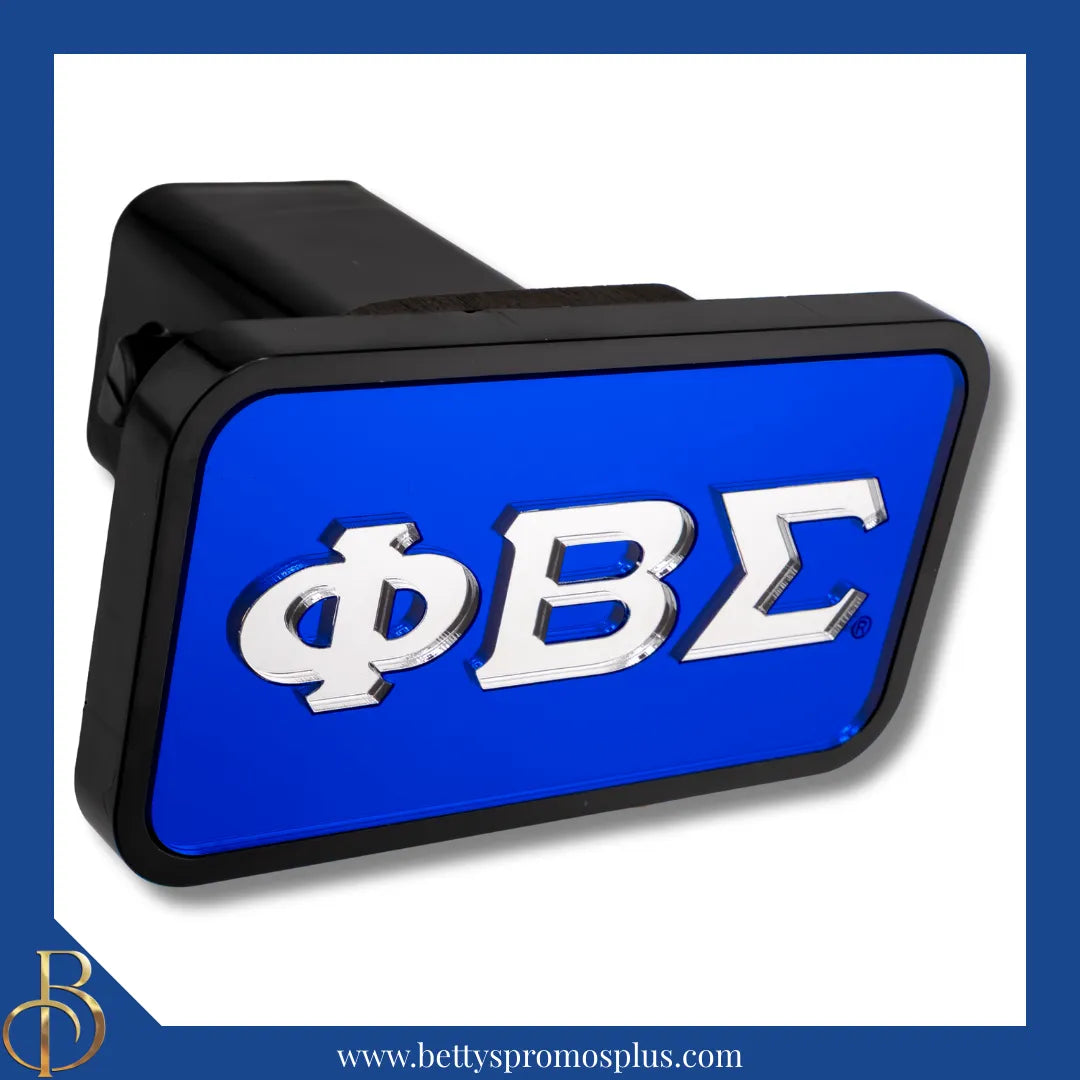 Phi Beta Sigma ΦΒΣ Tow Hitch Cover with Laser Engraved Greek Letters-Phi Beta Sigma Paraphernalia-Phi Beta Sigma Hitch Caps-Betty's Promos Plus