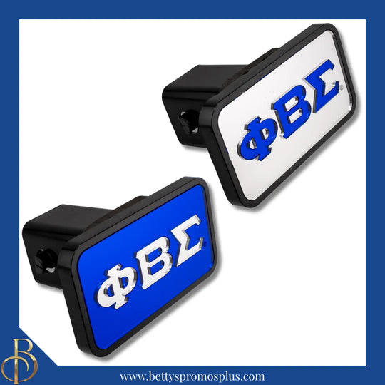 Phi Beta Sigma ΦΒΣ Tow Hitch Cover with Laser Engraved Greek Letters-Phi Beta Sigma Paraphernalia-Phi Beta Sigma Hitch Caps-Betty's Promos Plus