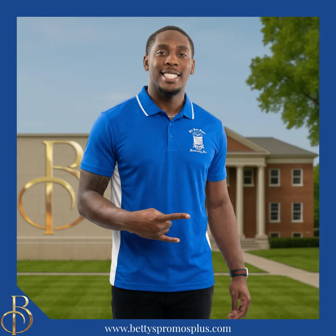 Phi Beta Sigma ΦΒΣ Two-Tone Sport Polo-Phi Beta Sigma Paraphernalia-Phi Beta Sigma Polo Shirt-Betty's Promos Plus