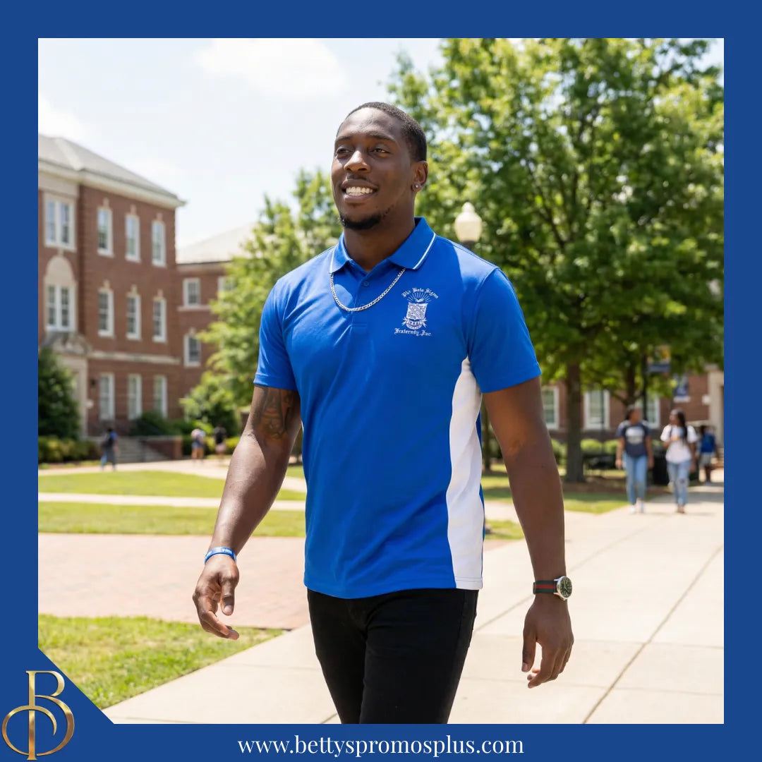 Phi Beta Sigma ΦΒΣ Two-Tone Sport Polo-Phi Beta Sigma Paraphernalia-Phi Beta Sigma Polo Shirt-Betty's Promos Plus