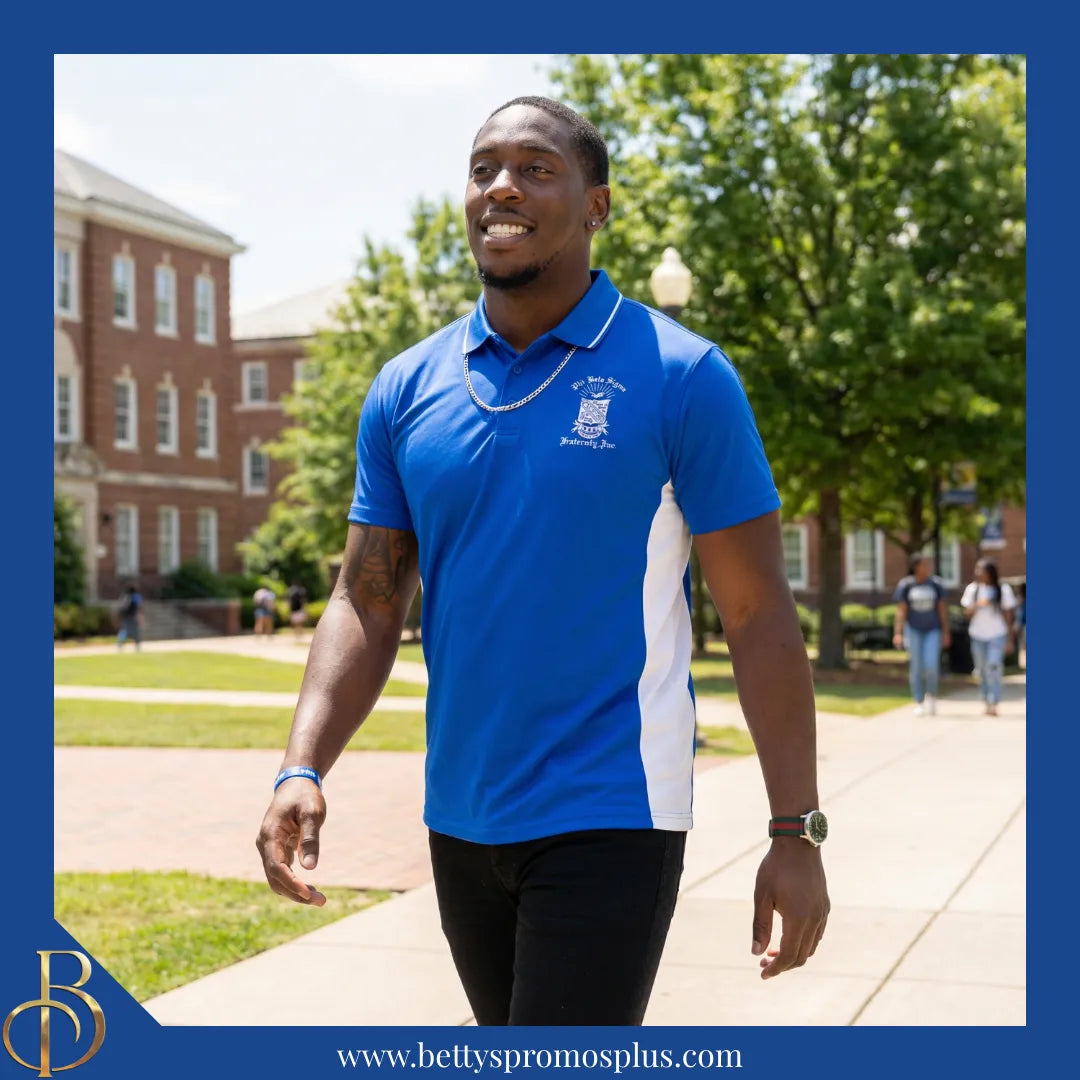 Phi Beta Sigma ΦΒΣ Two-Tone Sport Polo-Phi Beta Sigma Paraphernalia-Phi Beta Sigma Polo Shirt-Betty's Promos Plus