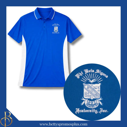 Phi Beta Sigma ΦΒΣ Two-Tone Sport Polo-Phi Beta Sigma Paraphernalia-Phi Beta Sigma Polo Shirt-Betty's Promos Plus