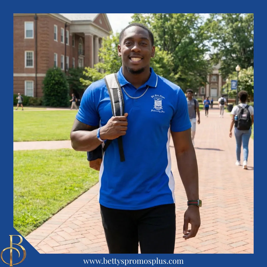 Phi Beta Sigma ΦΒΣ Two-Tone Sport Polo-Phi Beta Sigma Paraphernalia-Phi Beta Sigma Polo Shirt-Betty's Promos Plus
