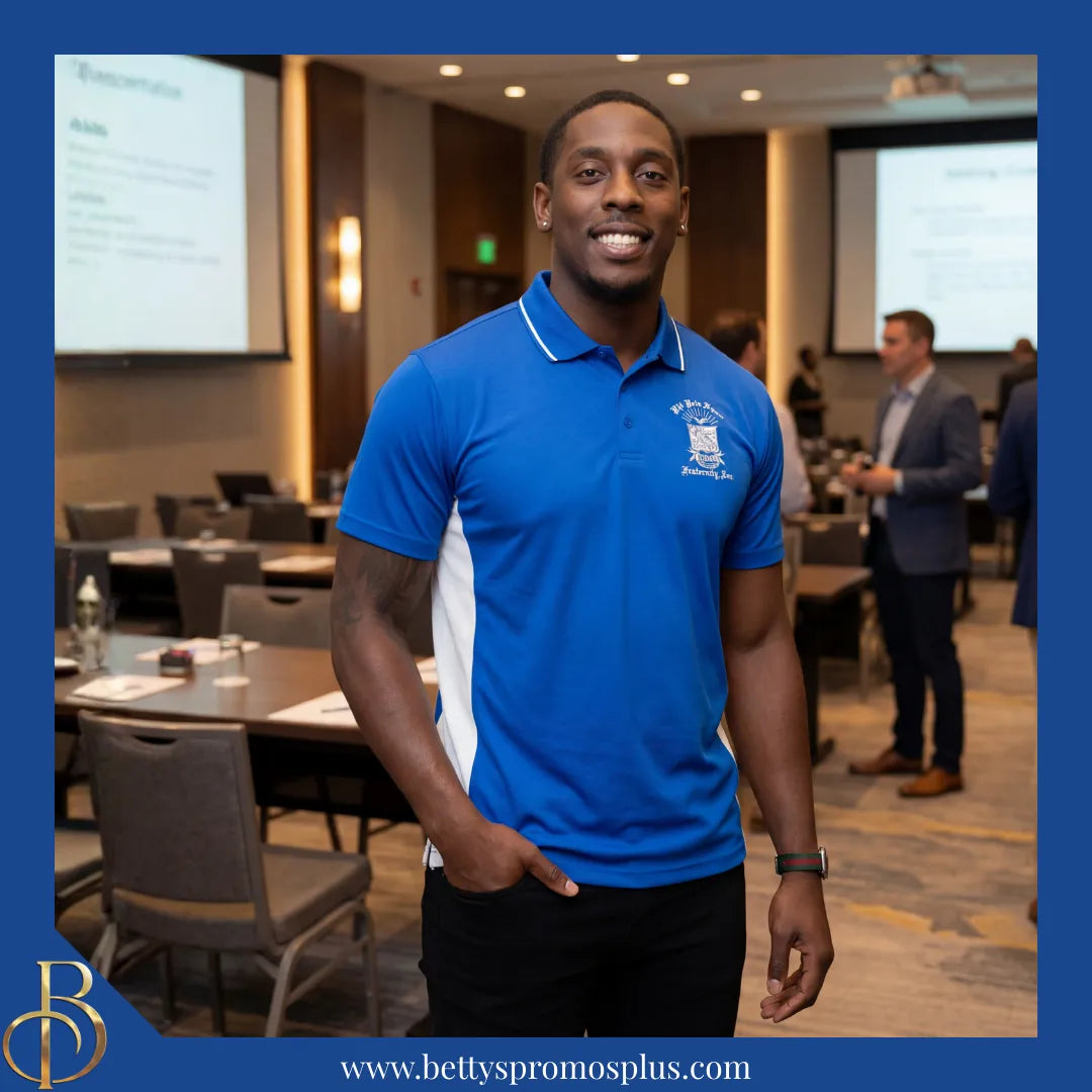 Phi Beta Sigma ΦΒΣ Two-Tone Sport Polo-Phi Beta Sigma Paraphernalia-Phi Beta Sigma Polo Shirt-Betty's Promos Plus