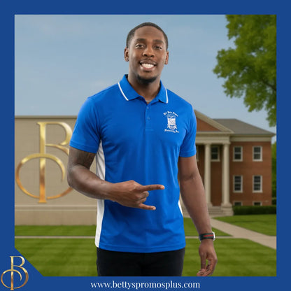 Phi Beta Sigma ΦΒΣ Two-Tone Sport Polo-Phi Beta Sigma Paraphernalia-Phi Beta Sigma Polo Shirt-Betty's Promos Plus