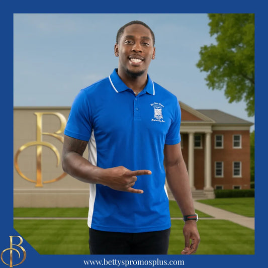 Phi Beta Sigma ΦΒΣ Two-Tone Sport Polo-Phi Beta Sigma Paraphernalia-Phi Beta Sigma Polo Shirt-Betty's Promos Plus