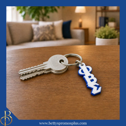 Phi Beta Sigma ΦΒΣ Vertical Greek Letters Acrylic Keychain-Phi Beta Sigma Paraphernalia-Phi Beta Sigma Keychain-Betty's Promos Plus