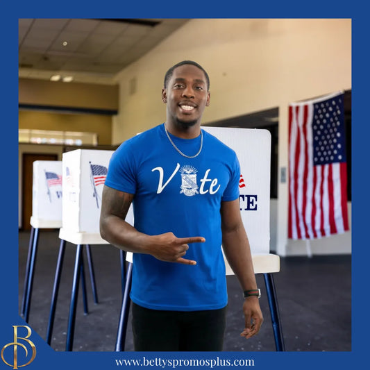 Phi Beta Sigma ΦΒΣ VOTE Screen Printed T-Shirt-Phi Beta Sigma Paraphernalia-Phi Beta Sigma T-Shirts-Betty's Promos Plus
