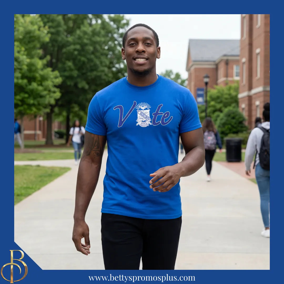 Phi Beta Sigma ΦΒΣ VOTE Screen Printed T-Shirt-Phi Beta Sigma Paraphernalia-Phi Beta Sigma T-Shirts-Betty's Promos Plus