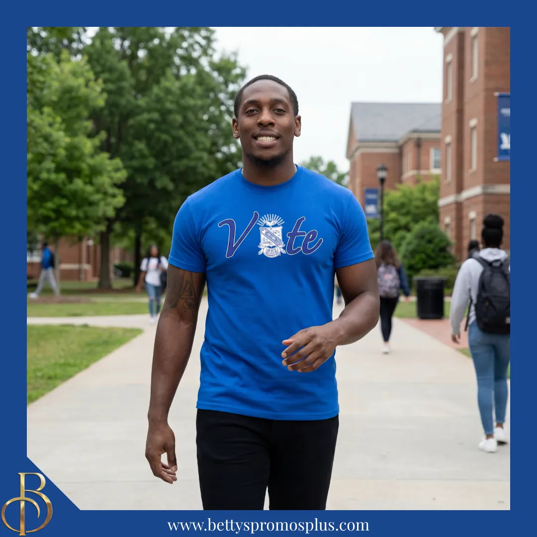 Phi Beta Sigma ΦΒΣ VOTE Screen Printed T-Shirt-Phi Beta Sigma Paraphernalia-Phi Beta Sigma T-Shirts-Betty's Promos Plus