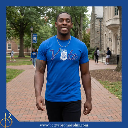 Phi Beta Sigma ΦΒΣ VOTE Screen Printed T-Shirt-Phi Beta Sigma Paraphernalia-Phi Beta Sigma T-Shirts-Betty's Promos Plus