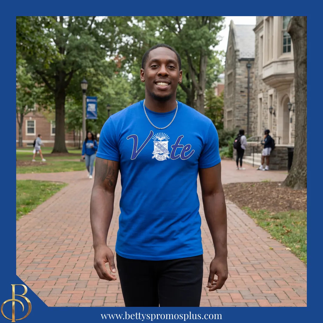 Phi Beta Sigma ΦΒΣ VOTE Screen Printed T-Shirt-Phi Beta Sigma Paraphernalia-Phi Beta Sigma T-Shirts-Betty's Promos Plus