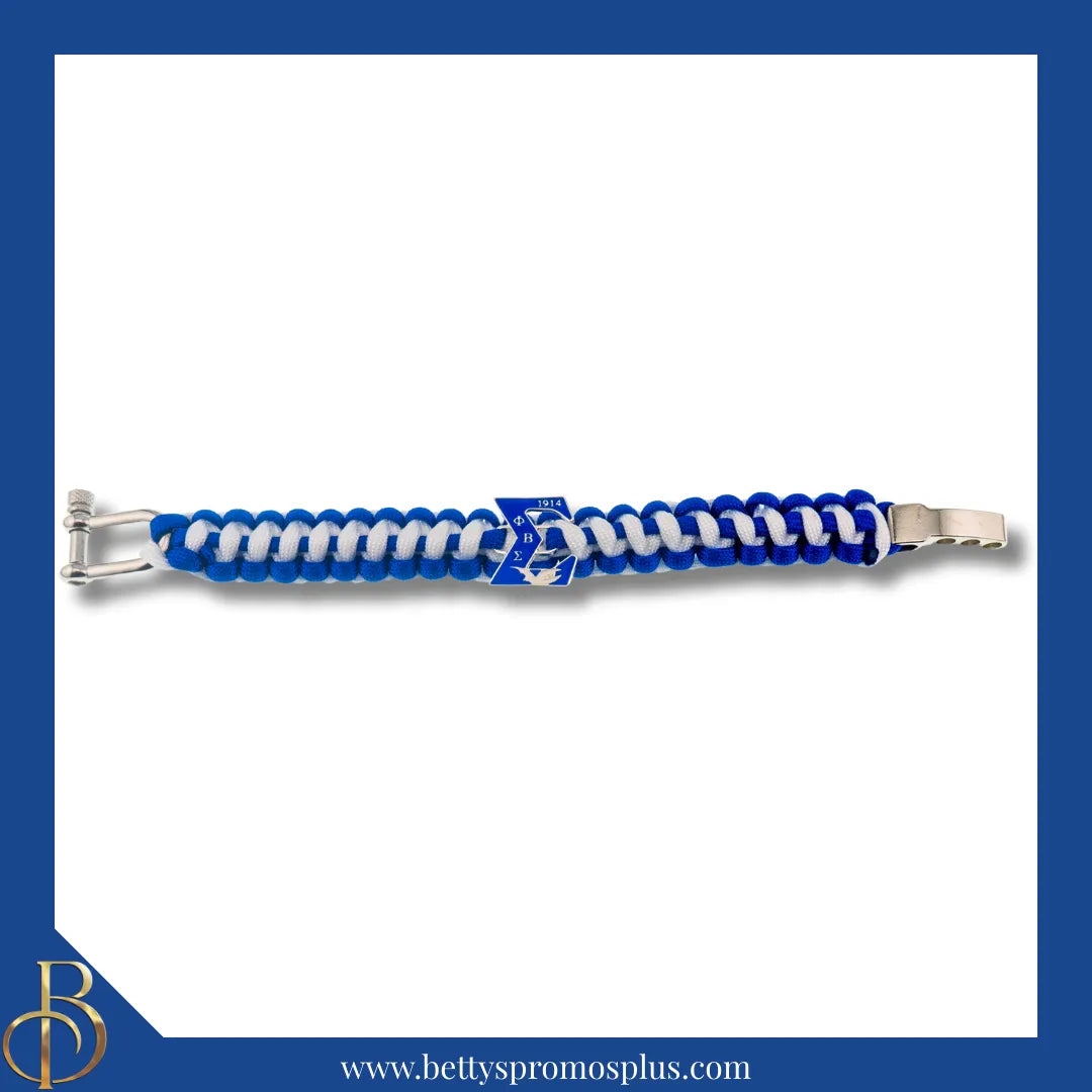Phi Beta Sigma ΦΒΣ with Dove Paracord Survival Bracelet-Phi Beta Sigma Paraphernalia-Phi Beta Sigma Bracelet-Betty's Promos Plus