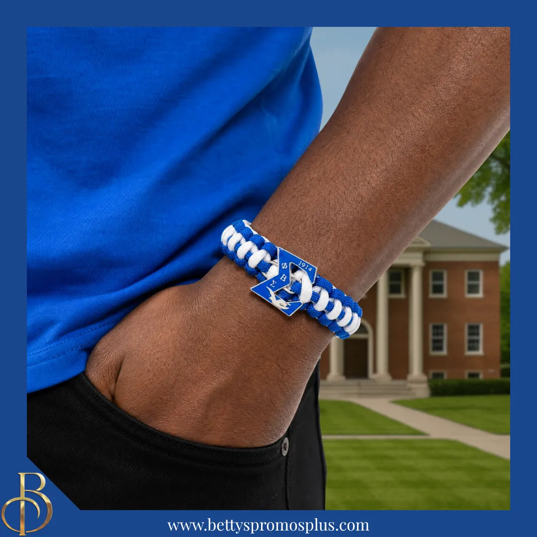 Phi Beta Sigma ΦΒΣ with Dove Paracord Survival Bracelet-Phi Beta Sigma Paraphernalia-Phi Beta Sigma Bracelet-Betty's Promos Plus