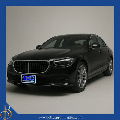 Phi Beta Sigma ΦΒΣ with Phi Beta Sigma Laser Engraved Mirrored Acrylic Auto Tag License Plate-Phi Beta Sigma Paraphernalia-Phi Beta Sigma Auto Tag-Betty's Promos Plus