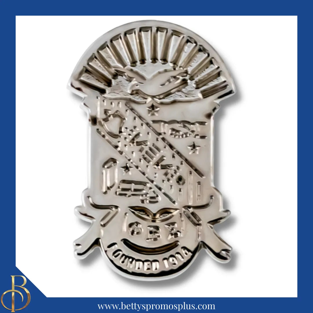 Phi Beta Sigma Silver ΦΒΣ Shield Lapel Pin-Phi Beta Sigma Paraphernalia-Phi Beta Sigma Lapel Pin-Betty's Promos Plus