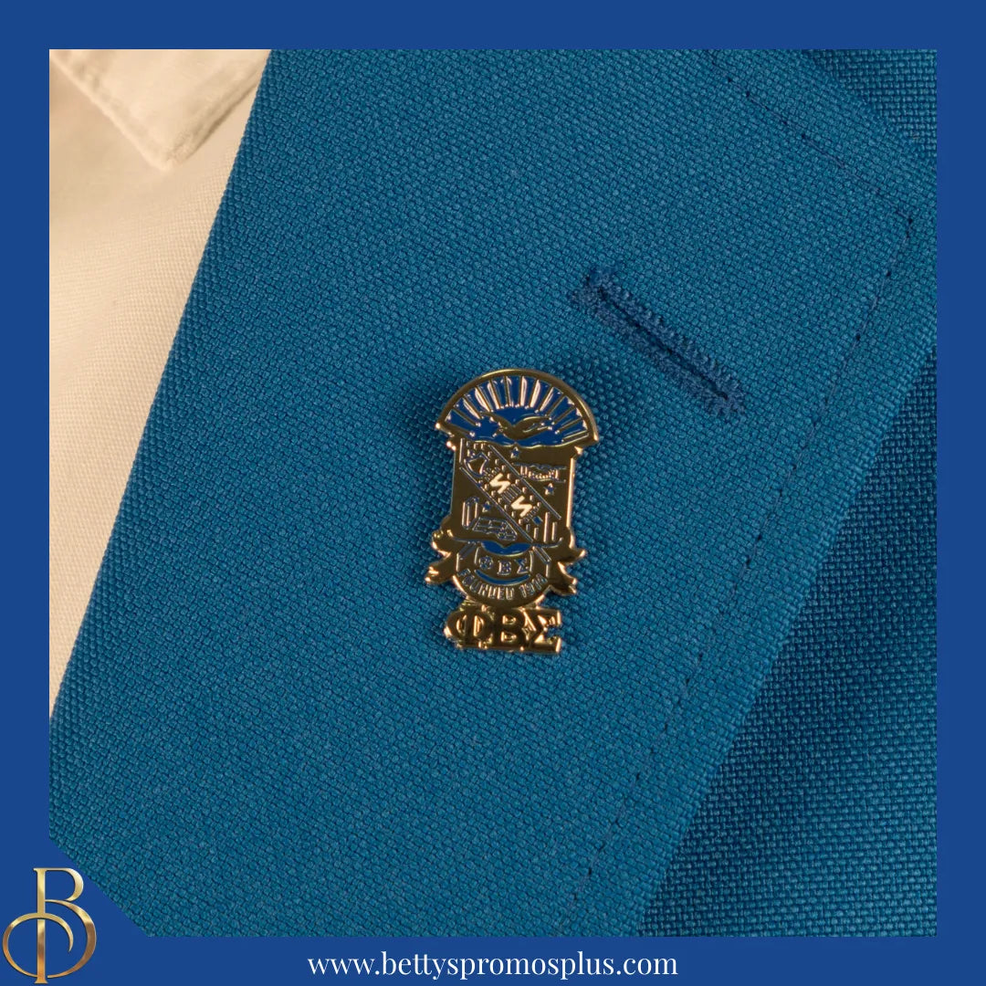 Phi Beta Sigma Silver Shield with ΦΒΣ Letters Greek Lapel Pin-Phi Beta Sigma Paraphernalia-Phi Beta Sigma Lapel Pin-Betty's Promos Plus