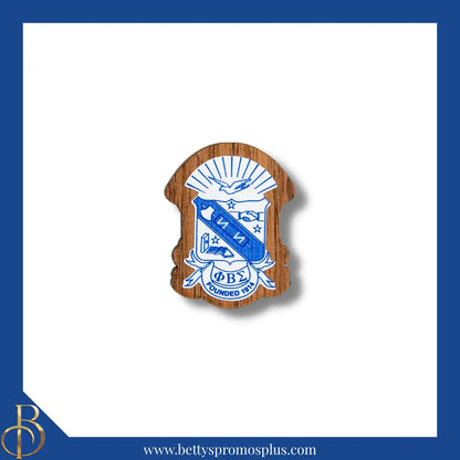 Phi Beta Sigma Wooden ΦΒΣ Shield Decal-Small-Phi Beta Sigma Paraphernalia-Phi Beta Sigma Wood Decal-Betty's Promos Plus
