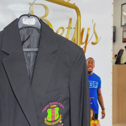 Alpha Kappa Alpha AKA Embroidered Shield Crest Blazer Sport Coat