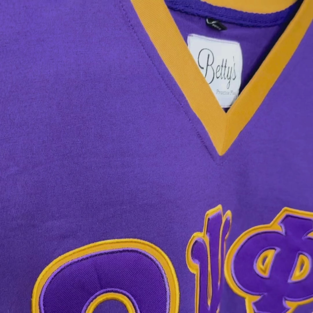 Omega Psi Phi ΩΨΦ Double Stitched Appliqué Embroidered Jersey T-Shirt