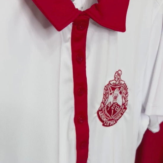 Delta Sigma Theta ΔΣΘ Contrast Collar Golf Shirt Dry Fit Polo
