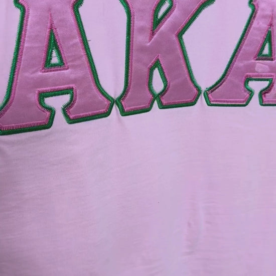 Alpha Kappa Alpha AKA Embroidered Ringer T-Shirt