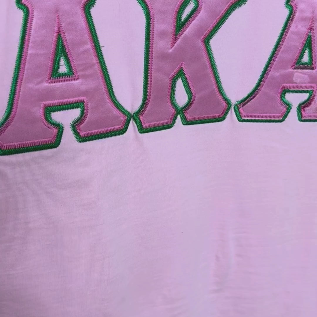 Alpha Kappa Alpha AKA Embroidered Ringer T-Shirt