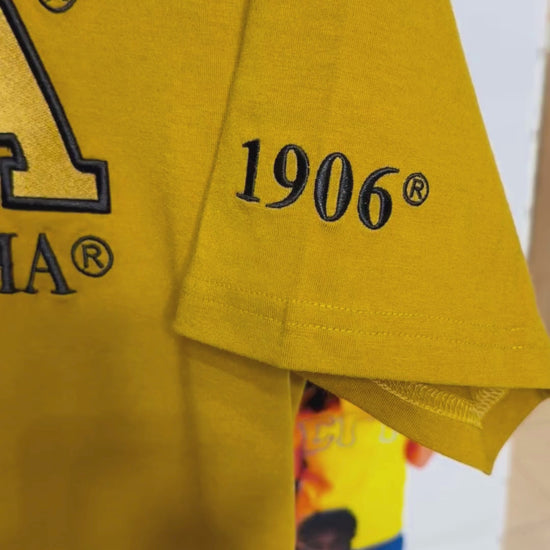 Alpha Phi Alpha ΑΦΑ Luxury Embroidered T-Shirt with 1906 Sleeve
