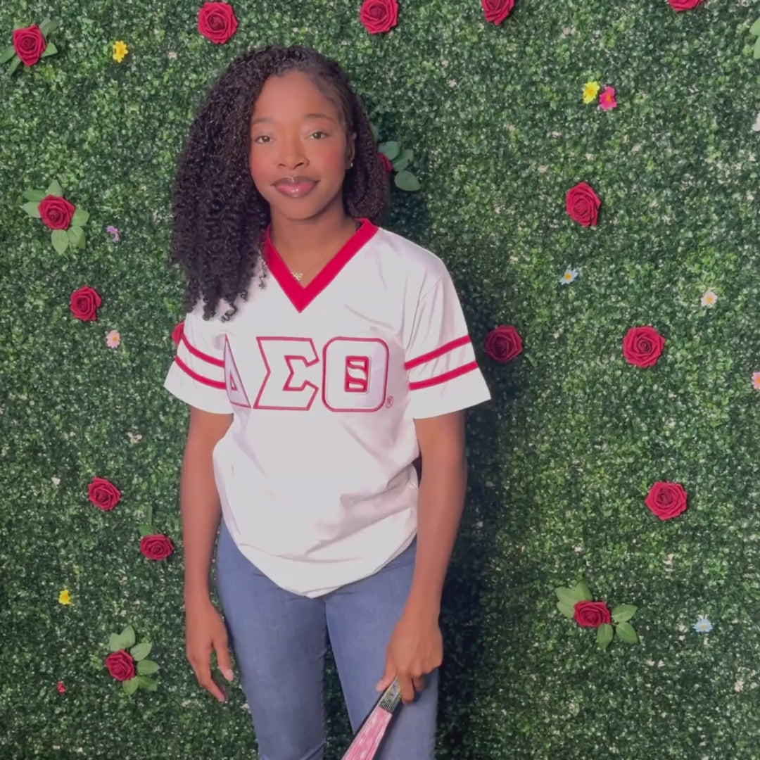 Delta Sigma Theta ΔΣΘ Double Stitched Appliqué Embroidered Jersey T-Shirt