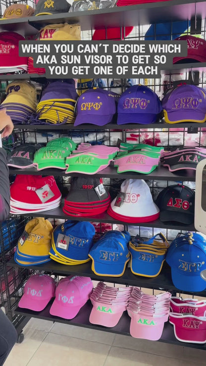 Alpha Kappa Alpha AKA Embroidered Greek Letter Featherlight Moisture Wicking Visor