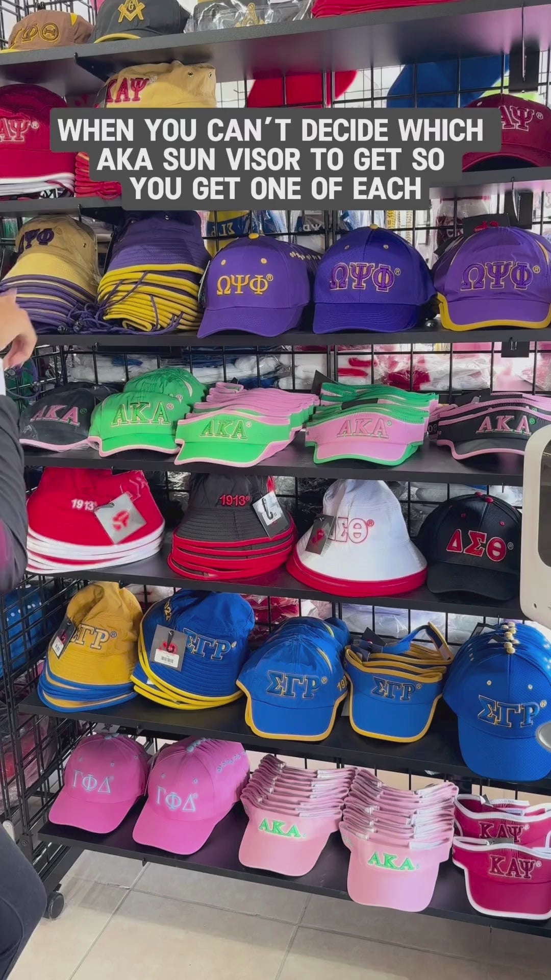 Alpha Kappa Alpha AKA Embroidered Greek Letter Featherlight Moisture Wicking Visor