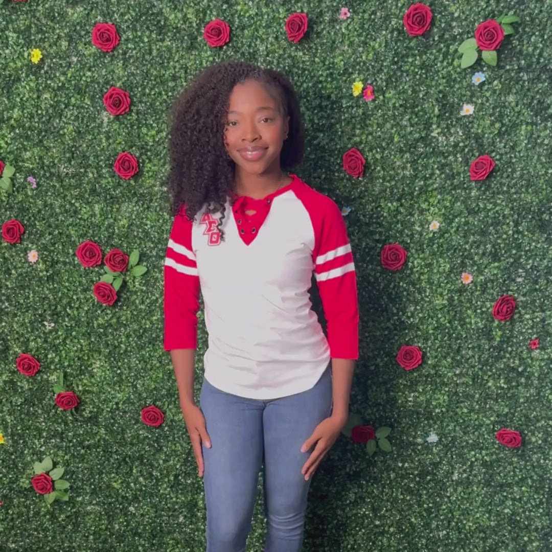 Delta Sigma Theta ΔΣΘ Raglan Sleeve Screen Printed T-Shirt