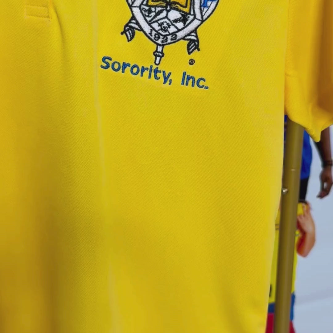 Sigma Gamma Rho ΣΓΡ Shield Polo Golf Shirt, Pique & Dry Fit Available