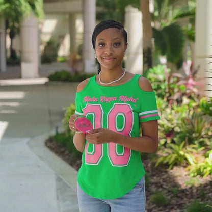 Alpha Kappa Alpha AKA Shield Collapsible Pop Up Nylon Fan