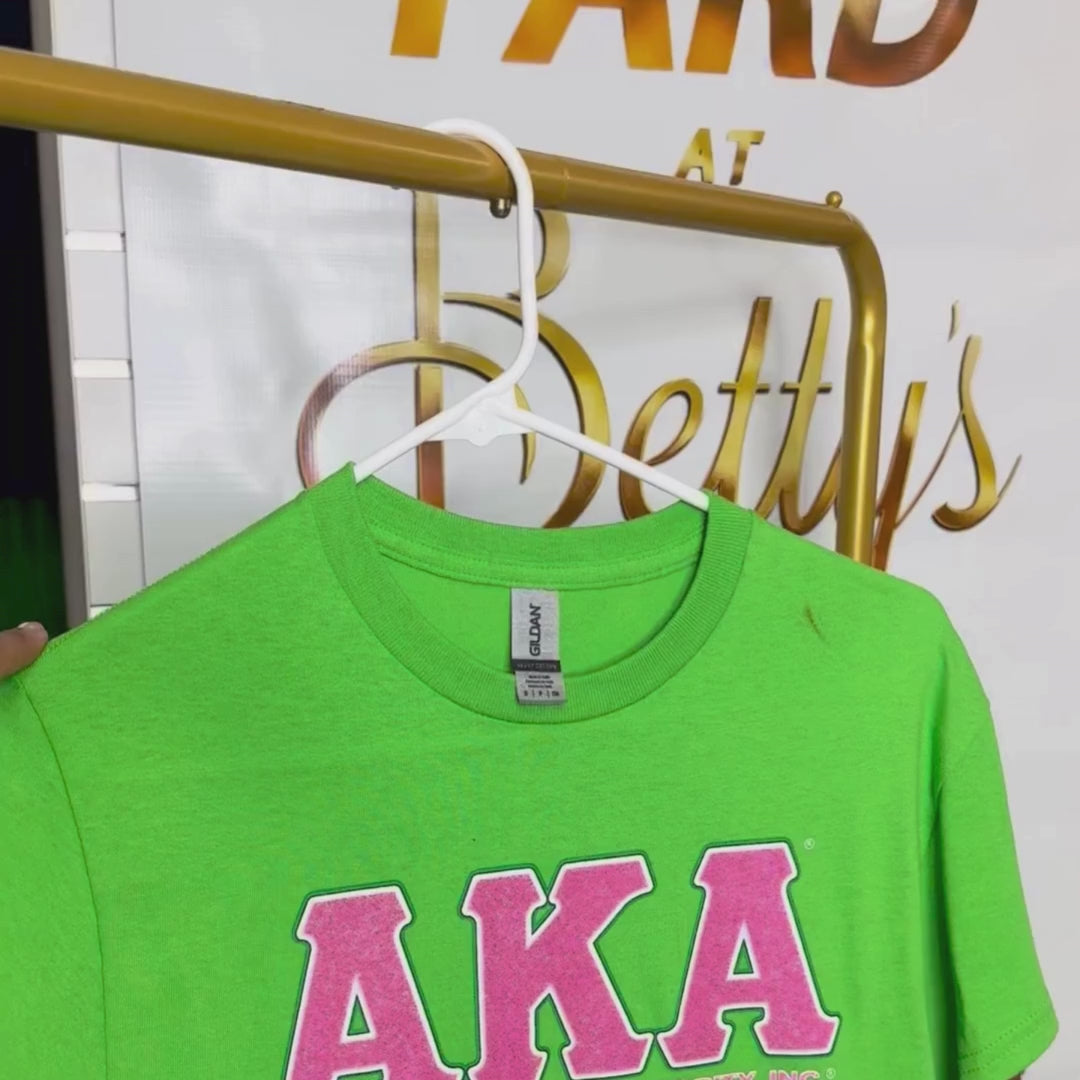 Alpha Kappa Alpha AKA 08 GLITTER Screen Printed T-Shirt