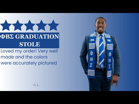 Phi Beta Sigma ΦΒΣ Greek Letters Kente Cloth Graduation Stole
