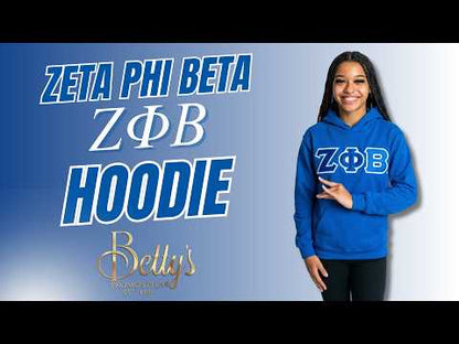 Zeta Phi Beta ΖΦΒ Greek Letter Double-Stitched Embroidered Hoodie
