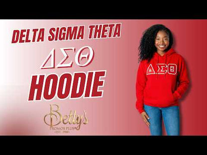 Delta Sigma Theta ΔΣΘ Greek Letter Double-Stitched Embroidered Hoodie