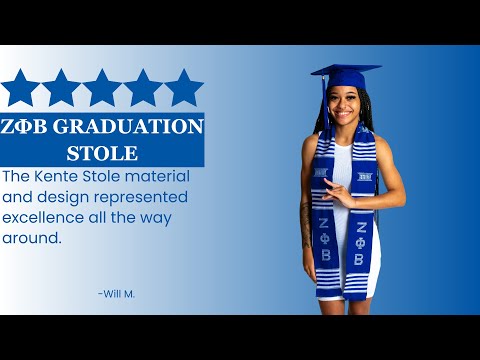 Zeta Phi Beta ΖΦΒ Greek Letters Kente Cloth Graduation Stole