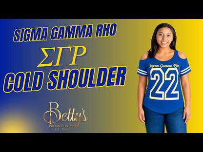 Sigma Gamma Rho ΣΓΡ Cold Shoulder 22 Screen Printed T-Shirt