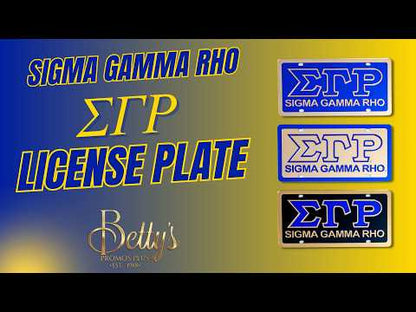 Sigma Gamma Rho ΣΓΡ with Sigma Gamma Rho Laser Engraved Mirrored Acrylic Auto Tag License Plate